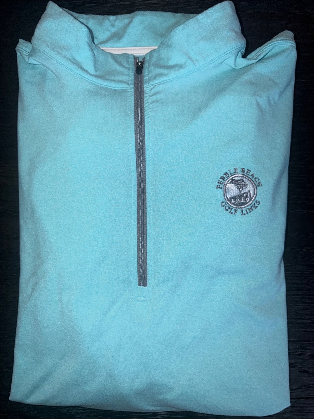 Pebble Beach Men's Light Blue Quarter-Zip Sweater